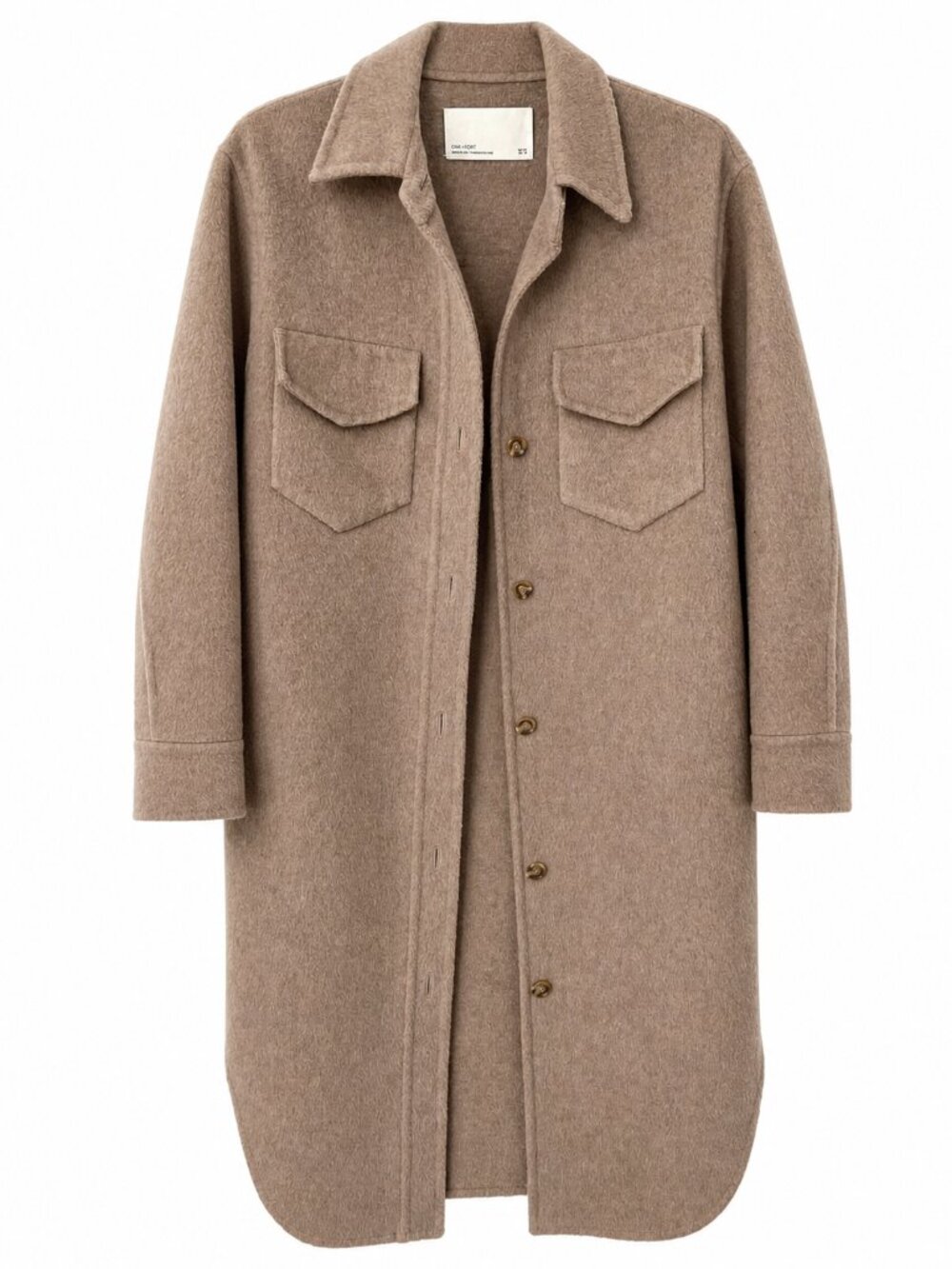 Oak + Fort Long Shacket | Size XXS/XS (fits like S) | Taupe